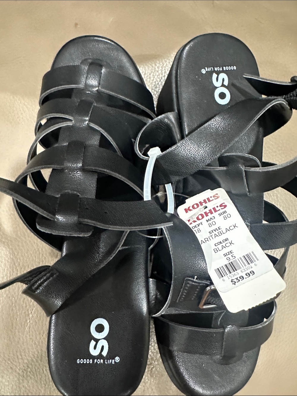 SO Black Multi-Strap Women’s Sandals
